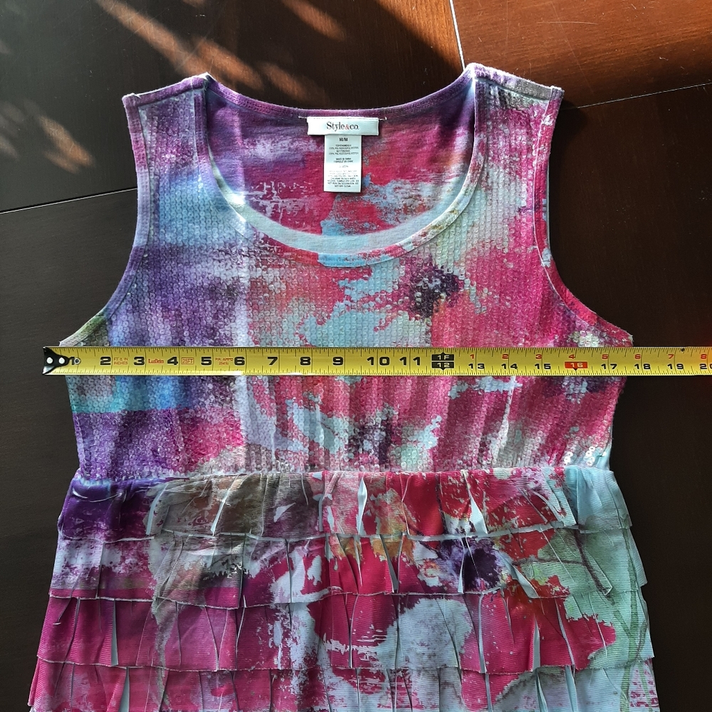 Colorful Tank Top With Ruffles - Picture 2 of 7